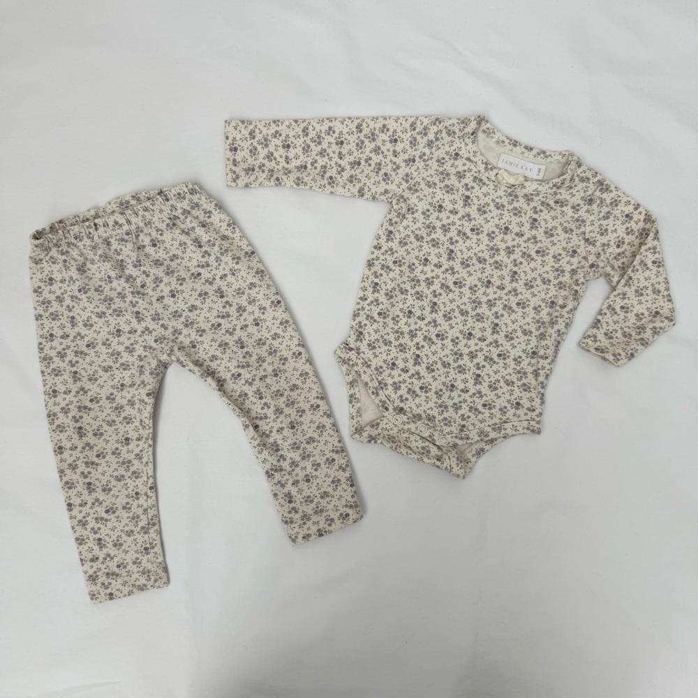 Jamie Kay Rosalie Fields Raindrops Bodysuit & Pants Set | Sz 3-6 months